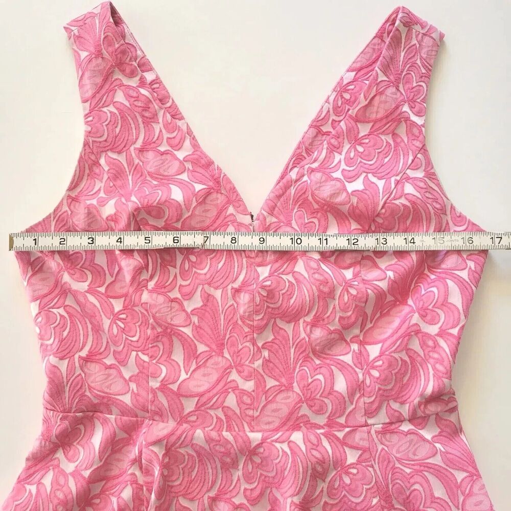 Maeve Pink Floral V-Neck Fit-and-Flare Dress - Picture 9 of 11